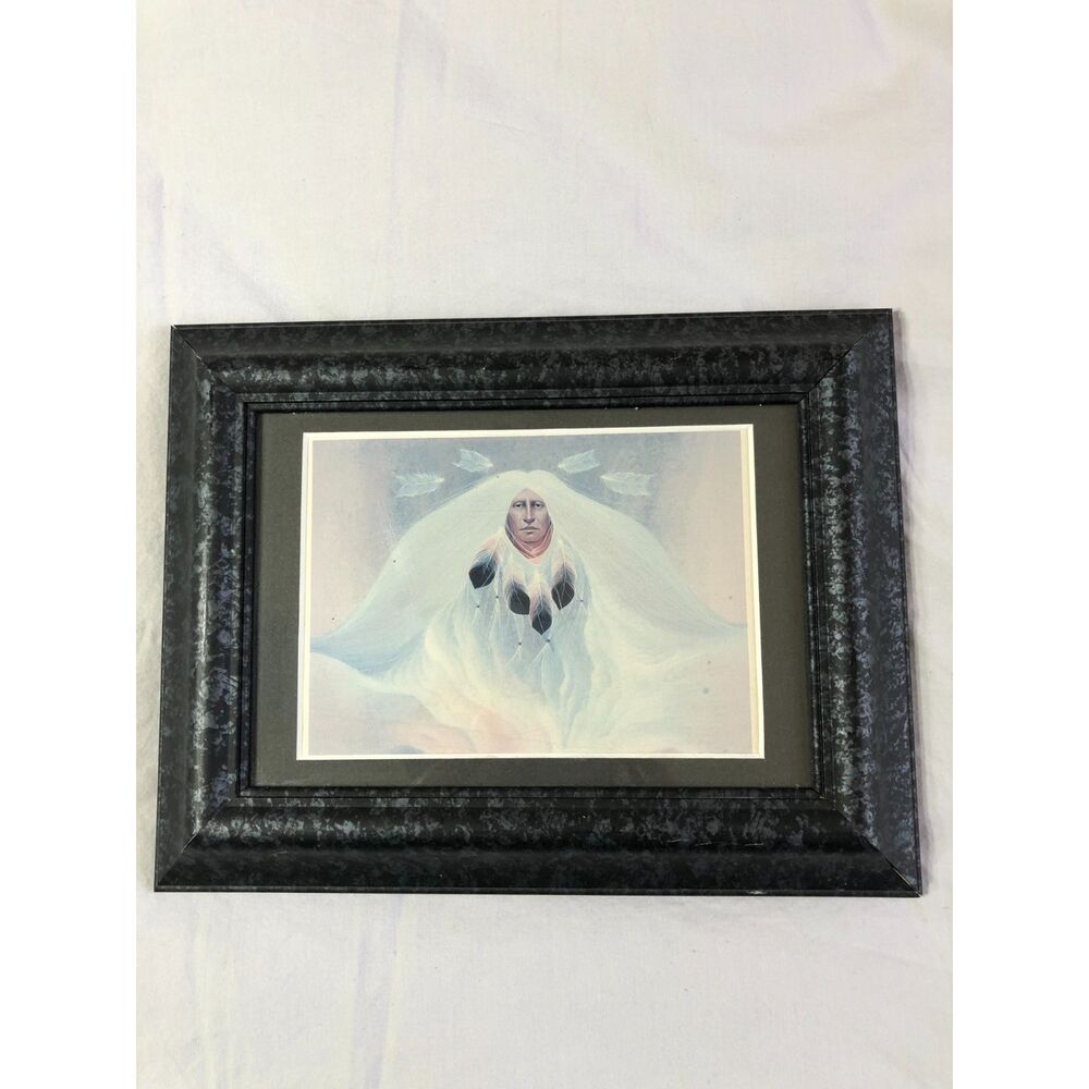 Frank Howell River Genesis Indigenous Art Print Framed Santa Fe NM Aluminum 7x9"